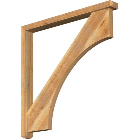 Ekena Millwork Westlake Craftsman Rough Sawn Bracket w/ Offset Brace, Western Red Cedar, 4"W x 40"D x 40"H BKT0402X40X40WTL04RWR